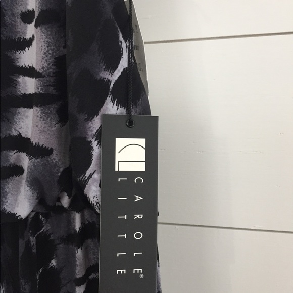 NWT Black & Grey Animal Print One Shoulder Dress - Picture 3 of 8